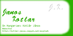 janos kotlar business card