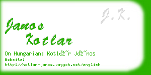 janos kotlar business card